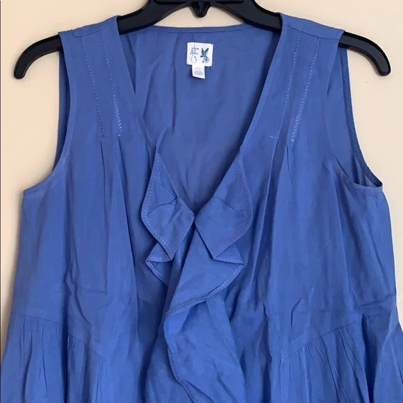 Anthropology Edme&Esyllte Ruffle Blue Top,sleeveless,size 0 - Picture 10 of 12